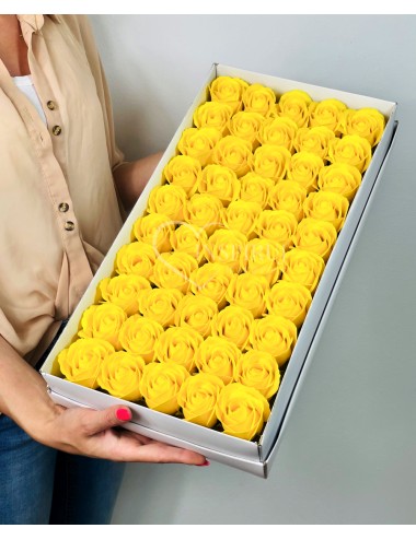 Zestaw 50x róż mydlanych żółty