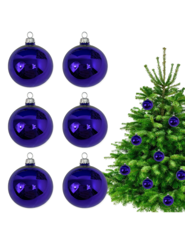 Granatowe szklane bombki w...