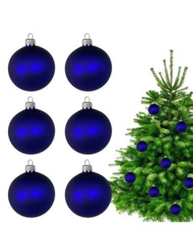 Granatowe szklane bombki w...