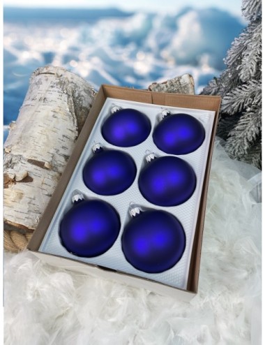 Granatowe szklane bombki w...