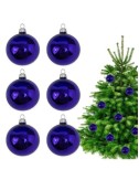 Granatowe szklane bombki w...