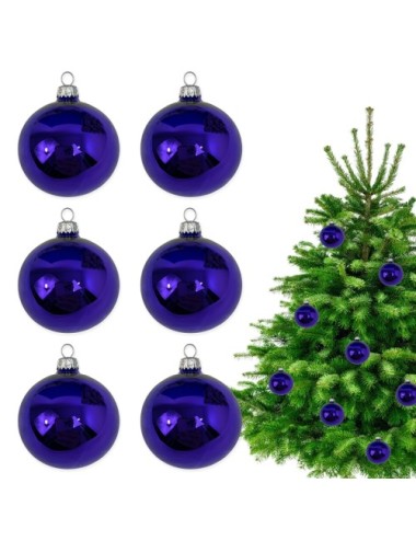 Granatowe szklane bombki w...