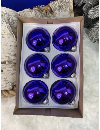 Granatowe szklane bombki w...
