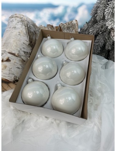 Bombki szklane - Biała...