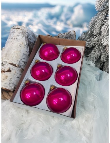 Bombki szklane - Fuksja...