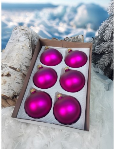 Bombki szklane - Fuksja mat...