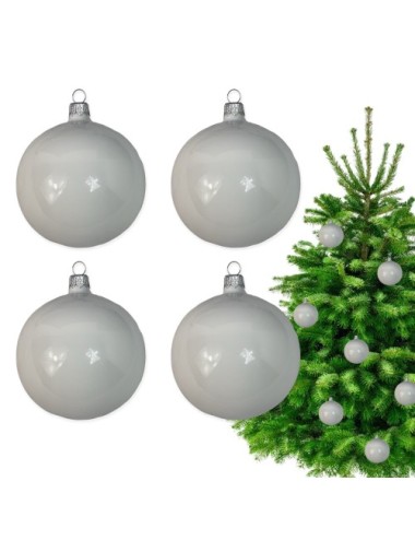 Bombki szklane - Biała...