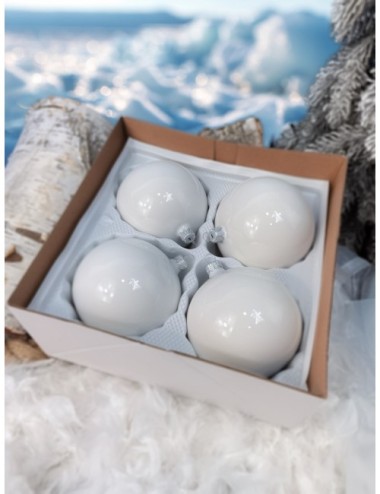 Bombki szklane - Biała...