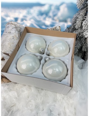 Bombki szklane - Biała...