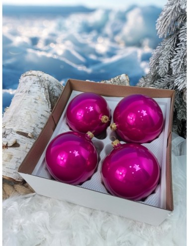 Bombki szklane - Fuksja...