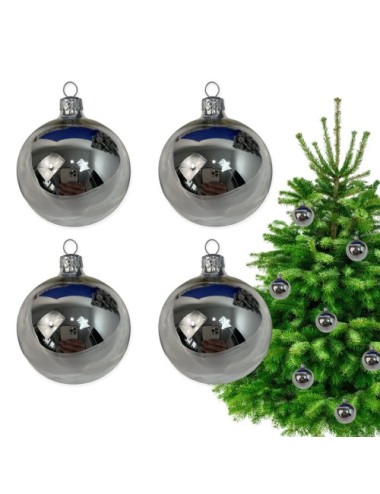 Bombki szklane - Srebrny...