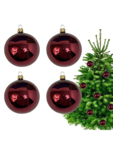 Bombki szklane - Bordowy...