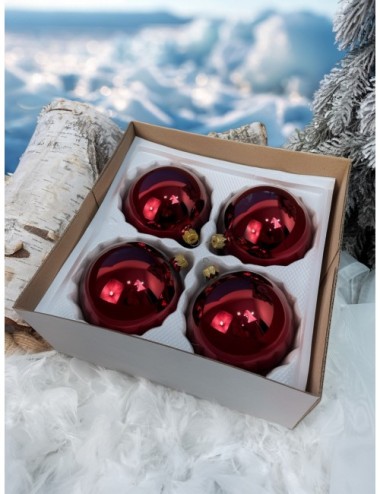 Bombki szklane - Bordowy...