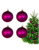 Bombki szklane - Fuksja mat...