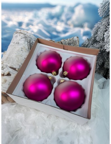 Bombki szklane - Fuksja mat...