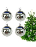 Bombki szklane - Srebrny...