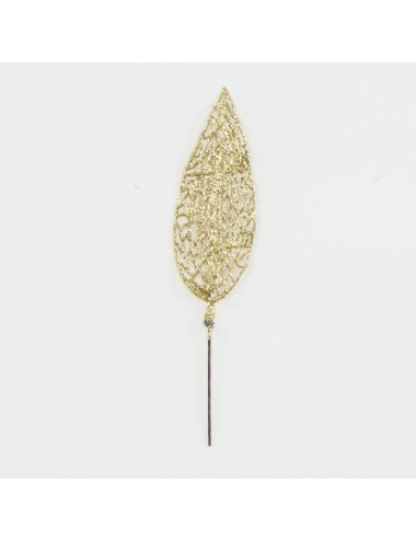 Liście brokatowe - Złoty...